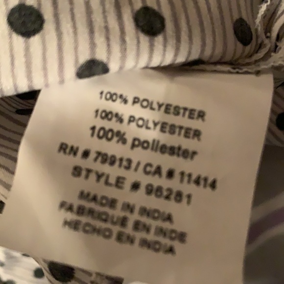 MOTHERHOOD MATERNITY SLEEVELESS CREAM WOTH GRAY PIN STRIPES BLACK POLKA DOTS MED - Picture 5 of 7